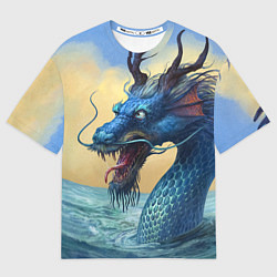 Футболка оверсайз женская Японский Дракон В Воде, цвет: 3D-принт