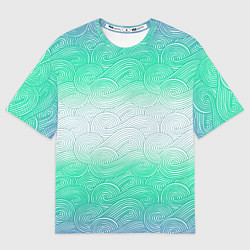 Футболка оверсайз женская Абстрактная волна градиентный паттерн, цвет: 3D-принт