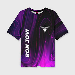 Футболка оверсайз женская Bon Jovi violet plasma, цвет: 3D-принт