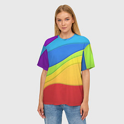 Футболка оверсайз женская Семь цветов радуги, цвет: 3D-принт — фото 2