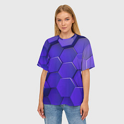 Футболка оверсайз женская Большие объёмные соты, цвет: 3D-принт — фото 2