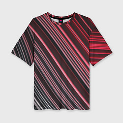 Женская футболка оверсайз Абстрактные неоновые линии и полосы