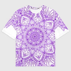 Футболка оверсайз женская Фиолетовая мандала, цвет: 3D-принт
