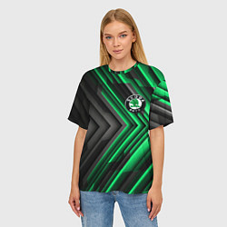Футболка оверсайз женская Skoda строгий стиль, цвет: 3D-принт — фото 2