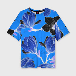 Женская футболка оверсайз Растительная композиция - минимализм