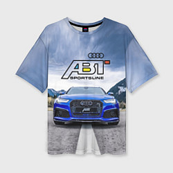 Женская футболка оверсайз Audi ABT - sportsline на трассе