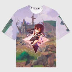 Футболка оверсайз женская Хэйдзо в примогеме, цвет: 3D-принт