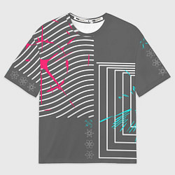 Футболка оверсайз женская Контурные формы, цвет: 3D-принт