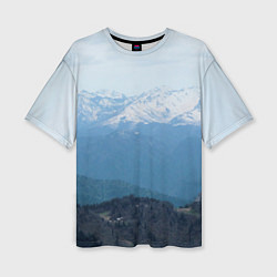 Женская футболка оверсайз Кавказские горы