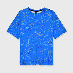 Футболка оверсайз женская Особый Сине-голубой абстрактный, цвет: 3D-принт