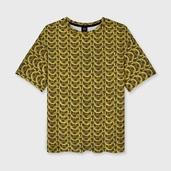 Женская футболка оверсайз Кольчуга проволока золото