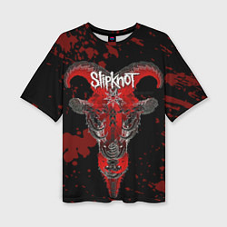 Женская футболка оверсайз Slipknot - красный козел
