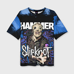 Футболка оверсайз женская Slipknot hammer blue, цвет: 3D-принт