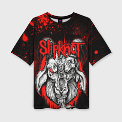 Женская футболка оверсайз Slipknot - красный козел