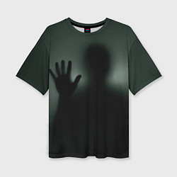 Женская футболка оверсайз Хэллоуин - тень призрака
