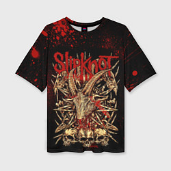Женская футболка оверсайз Slipknot red black