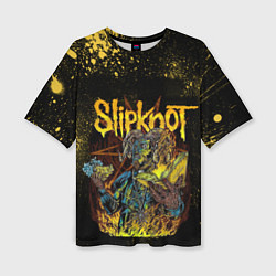 Женская футболка оверсайз Slipknot Yellow Monster