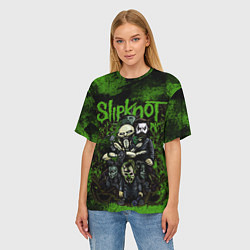 Футболка оверсайз женская Slipknot green art, цвет: 3D-принт — фото 2