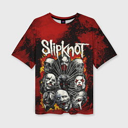 Женская футболка оверсайз Slipknot rock