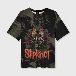 Женская футболка оверсайз Slipknot dark satan