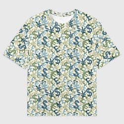 Футболка оверсайз женская Значки валют, цвет: 3D-принт