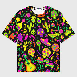 Женская футболка оверсайз Mexican motifs