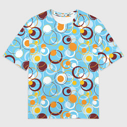 Футболка оверсайз женская Круги и оружности разноцветные, цвет: 3D-принт