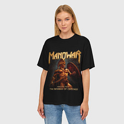 Футболка оверсайз женская Manowar rock, цвет: 3D-принт — фото 2
