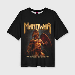 Женская футболка оверсайз Manowar rock