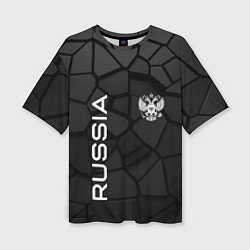 Женская футболка оверсайз Черная броня Россия