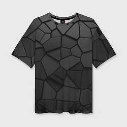 Женская футболка оверсайз Черные стальные плиты