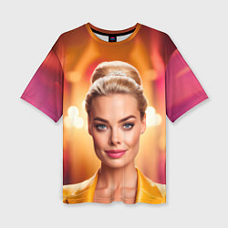 Женская футболка оверсайз Нейросеть - Барби Марго Робби