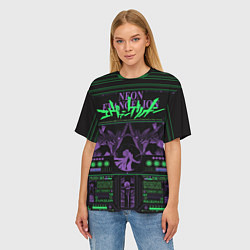 Футболка оверсайз женская Evangelion neon poster, цвет: 3D-принт — фото 2