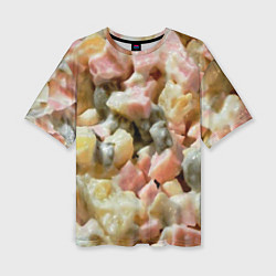 Футболка оверсайз женская Салат оливье, цвет: 3D-принт