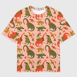 Футболка оверсайз женская Dinosaurs with gifts, цвет: 3D-принт