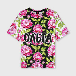 Женская футболка оверсайз Ольга в цветах