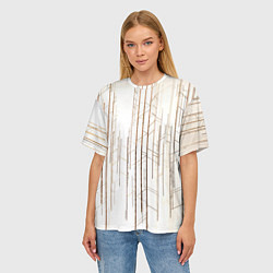 Футболка оверсайз женская Абстрактные линии на светлом фоне, цвет: 3D-принт — фото 2