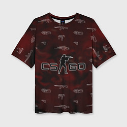 Женская футболка оверсайз CS GO с оружием