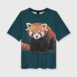 Женская футболка оверсайз Полигональная панда