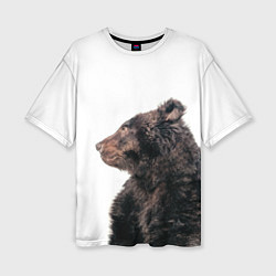 Женская футболка оверсайз Медведь в профиль