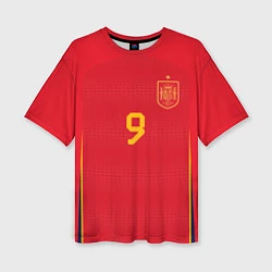 Футболка оверсайз женская Гави ЧМ 2022 сборная Испании, цвет: 3D-принт