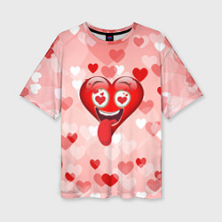 Женская футболка оверсайз Безумное сердце