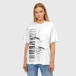 Футболка оверсайз женская Фортепианный концерт, цвет: 3D-принт — фото 2
