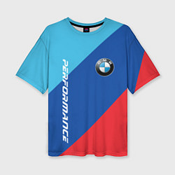 Женская футболка оверсайз Bmw - m colors