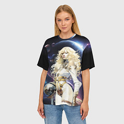 Футболка оверсайз женская Космическая блондинка, цвет: 3D-принт — фото 2