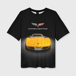Женская футболка оверсайз Американский маслкар Chevrolet Corvette Stingray