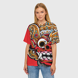 Футболка оверсайз женская Barong - Bali - tattoo, цвет: 3D-принт — фото 2