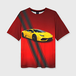 Женская футболка оверсайз Итальянский гиперкар Lamborghini Aventador