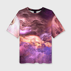Женская футболка оверсайз Фиолетовое облако