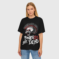 Футболка оверсайз женская Punks not dead - анархия, цвет: 3D-принт — фото 2